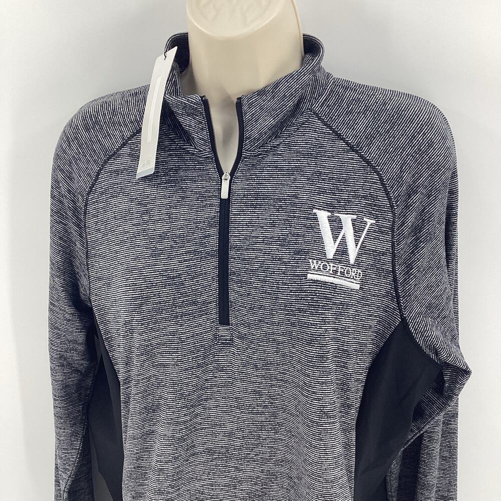 Adidas Wofford Terriers Women’s 1/4 Zip Pullover Gray Black Size Large New 205 - Picture 2 of 10